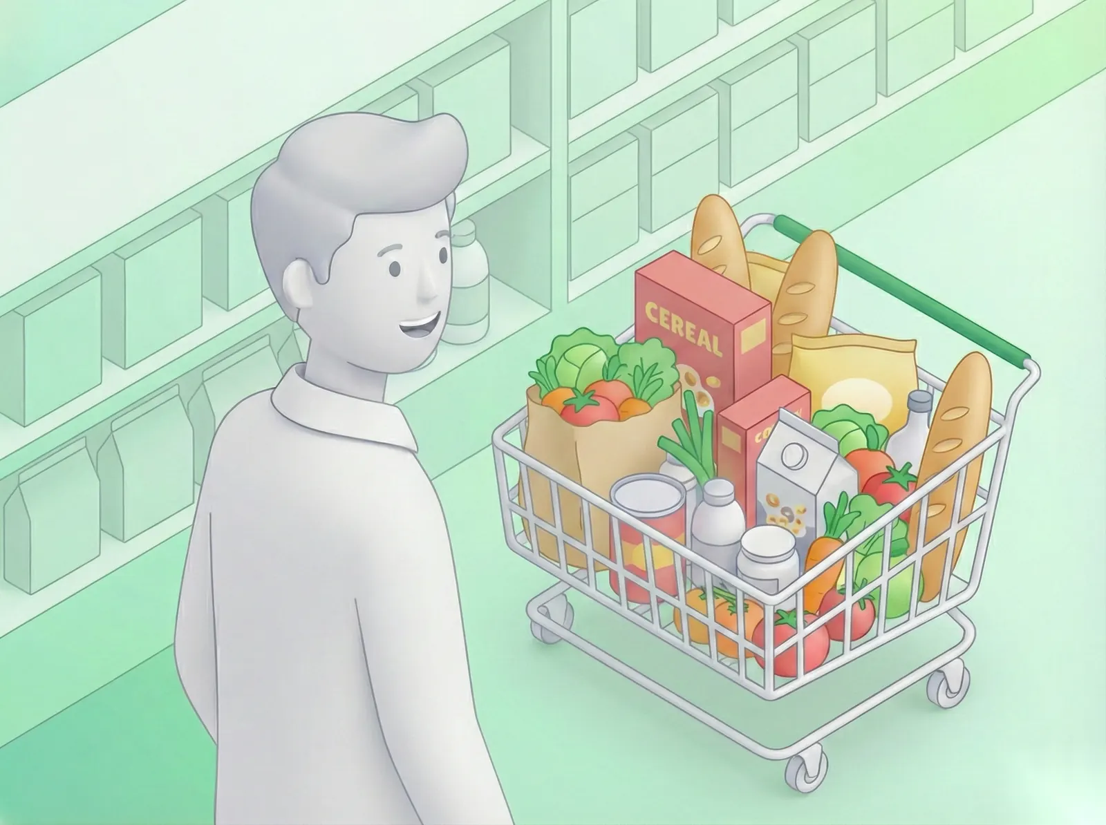 Full shopping trolley