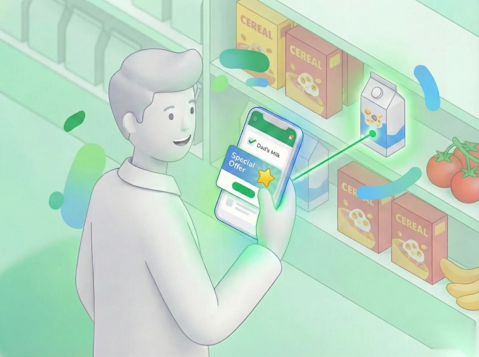 Shopper viewing personalized promotions